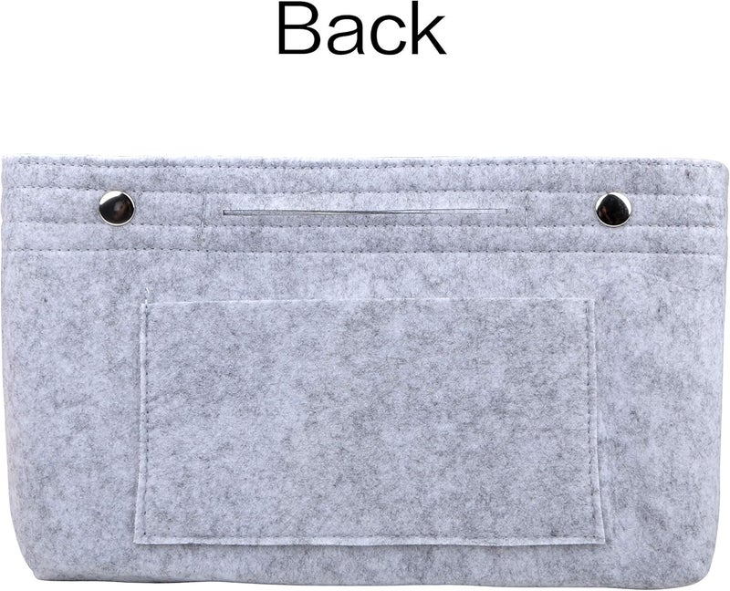 Vercord Felt Purse Tote Organizer Insert Divider Inside Handbag for Women Medium Light Grey - Image 5